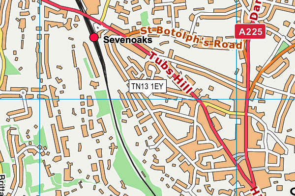TN13 1EY map - OS VectorMap District (Ordnance Survey) TN13 1EY map - OS VectorMap District (Ordnance Survey)