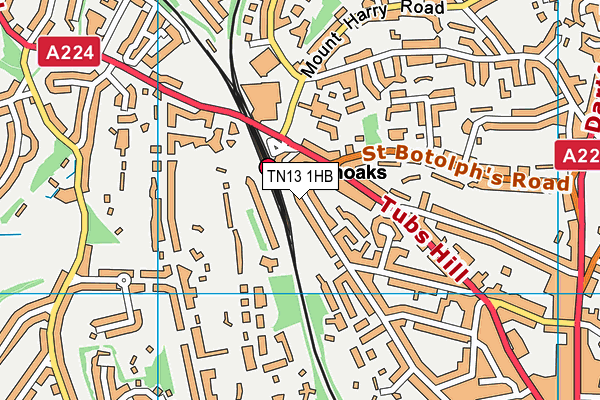 TN13 1HB map - OS VectorMap District (Ordnance Survey) TN13 1HB map - OS VectorMap District (Ordnance Survey)