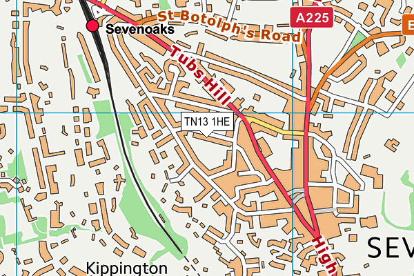 TN13 1HE map - OS VectorMap District (Ordnance Survey)