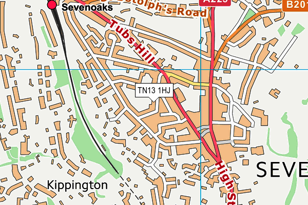 TN13 1HJ map - OS VectorMap District (Ordnance Survey)