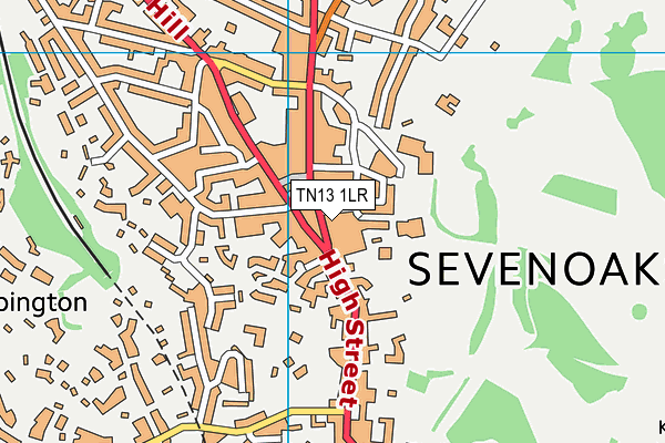 TN13 1LR map - OS VectorMap District (Ordnance Survey) TN13 1LR map - OS VectorMap District (Ordnance Survey)