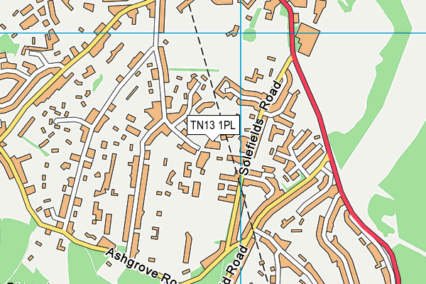 TN13 1PL map - OS VectorMap District (Ordnance Survey) TN13 1PL map - OS VectorMap District (Ordnance Survey)