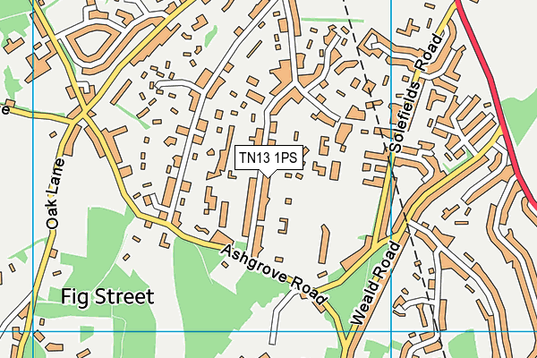 TN13 1PS map - OS VectorMap District (Ordnance Survey) TN13 1PS map - OS VectorMap District (Ordnance Survey)