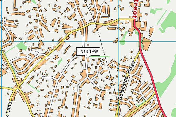 TN13 1PW map - OS VectorMap District (Ordnance Survey) TN13 1PW map - OS VectorMap District (Ordnance Survey)