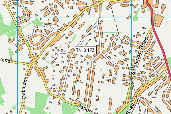 TN13 1PZ map - OS VectorMap District (Ordnance Survey) TN13 1PZ map - OS VectorMap District (Ordnance Survey)