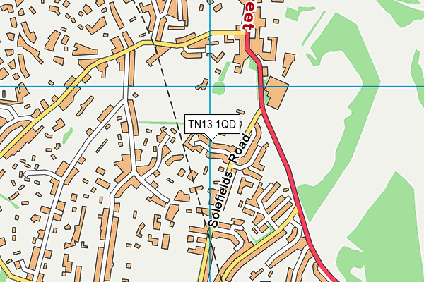 TN13 1QD map - OS VectorMap District (Ordnance Survey) TN13 1QD map - OS VectorMap District (Ordnance Survey)