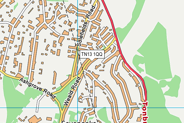TN13 1QQ map - OS VectorMap District (Ordnance Survey) TN13 1QQ map - OS VectorMap District (Ordnance Survey)