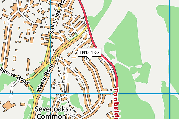 TN13 1RG map - OS VectorMap District (Ordnance Survey) TN13 1RG map - OS VectorMap District (Ordnance Survey)