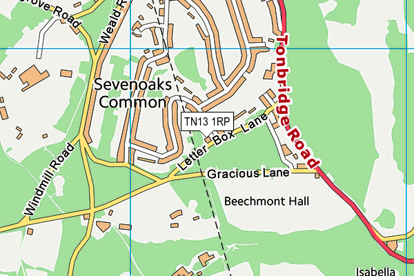 TN13 1RP map - OS VectorMap District (Ordnance Survey) TN13 1RP map - OS VectorMap District (Ordnance Survey)