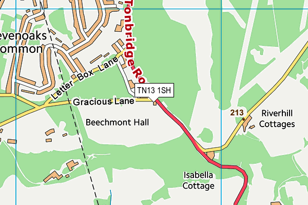 TN13 1SH map - OS VectorMap District (Ordnance Survey) TN13 1SH map - OS VectorMap District (Ordnance Survey)