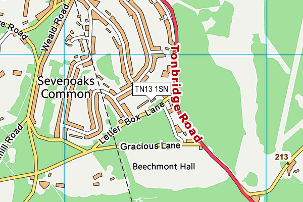 TN13 1SN map - OS VectorMap District (Ordnance Survey) TN13 1SN map - OS VectorMap District (Ordnance Survey)