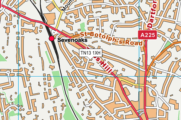 TN13 1XH map - OS VectorMap District (Ordnance Survey)