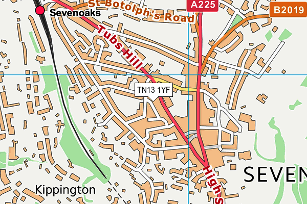 TN13 1YF map - OS VectorMap District (Ordnance Survey) TN13 1YF map - OS VectorMap District (Ordnance Survey)