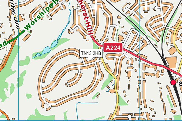 TN13 2HB map - OS VectorMap District (Ordnance Survey) TN13 2HB map - OS VectorMap District (Ordnance Survey)
