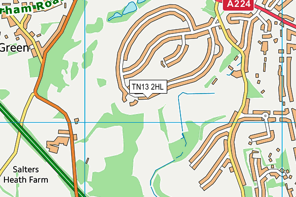 TN13 2HL map - OS VectorMap District (Ordnance Survey) TN13 2HL map - OS VectorMap District (Ordnance Survey)