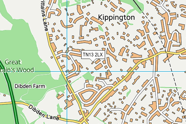 TN13 2LX map - OS VectorMap District (Ordnance Survey) TN13 2LX map - OS VectorMap District (Ordnance Survey)