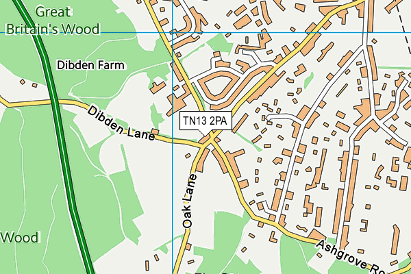 TN13 2PA map - OS VectorMap District (Ordnance Survey) TN13 2PA map - OS VectorMap District (Ordnance Survey)