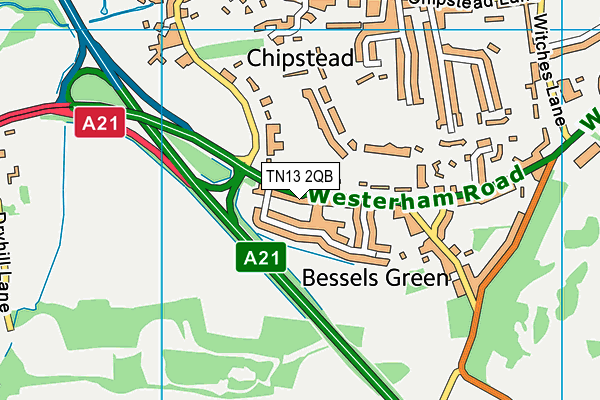 TN13 2QB map - OS VectorMap District (Ordnance Survey) TN13 2QB map - OS VectorMap District (Ordnance Survey)