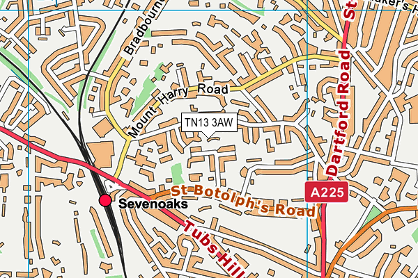 TN13 3AW map - OS VectorMap District (Ordnance Survey) TN13 3AW map - OS VectorMap District (Ordnance Survey)