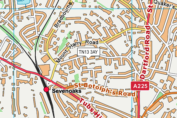 TN13 3AY map - OS VectorMap District (Ordnance Survey) TN13 3AY map - OS VectorMap District (Ordnance Survey)