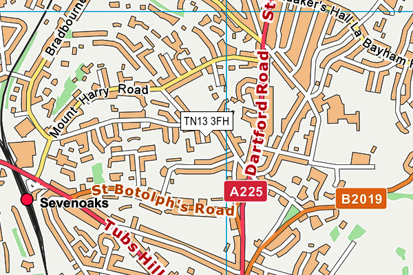 TN13 3FH map - OS VectorMap District (Ordnance Survey) TN13 3FH map - OS VectorMap District (Ordnance Survey)