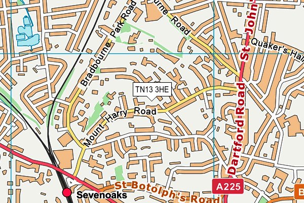 TN13 3HE map - OS VectorMap District (Ordnance Survey) TN13 3HE map - OS VectorMap District (Ordnance Survey)