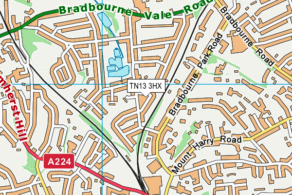 TN13 3HX map - OS VectorMap District (Ordnance Survey) TN13 3HX map - OS VectorMap District (Ordnance Survey)