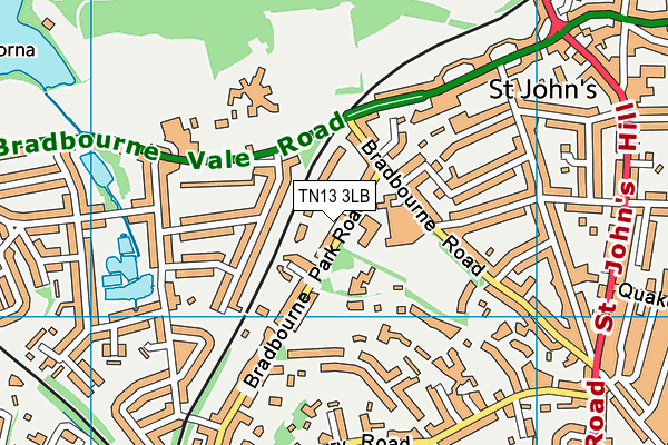 TN13 3LB map - OS VectorMap District (Ordnance Survey) TN13 3LB map - OS VectorMap District (Ordnance Survey)