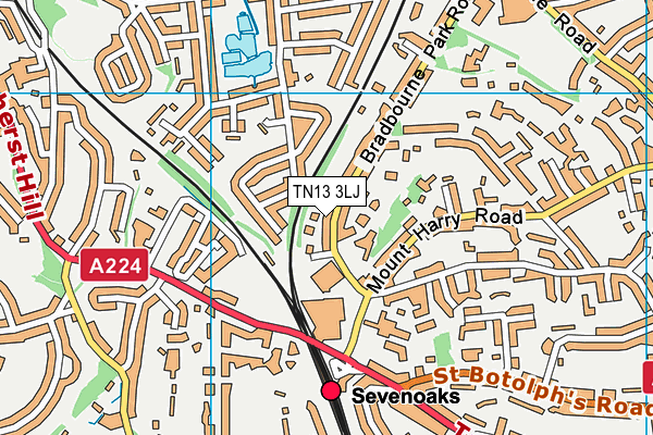 TN13 3LJ map - OS VectorMap District (Ordnance Survey) TN13 3LJ map - OS VectorMap District (Ordnance Survey)