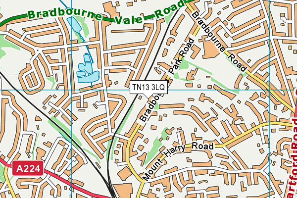 TN13 3LQ map - OS VectorMap District (Ordnance Survey) TN13 3LQ map - OS VectorMap District (Ordnance Survey)
