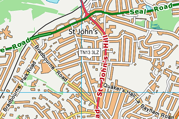 TN13 3LZ map - OS VectorMap District (Ordnance Survey) TN13 3LZ map - OS VectorMap District (Ordnance Survey)