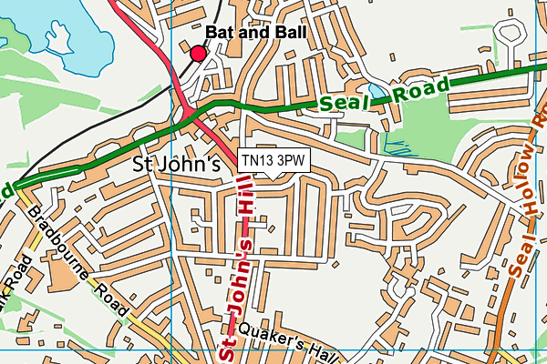 TN13 3PW map - OS VectorMap District (Ordnance Survey) TN13 3PW map - OS VectorMap District (Ordnance Survey)