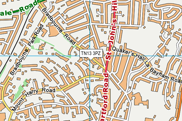 TN13 3PZ map - OS VectorMap District (Ordnance Survey) TN13 3PZ map - OS VectorMap District (Ordnance Survey)