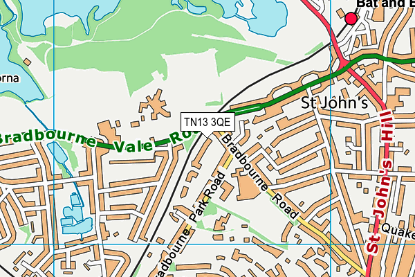 TN13 3QE map - OS VectorMap District (Ordnance Survey) TN13 3QE map - OS VectorMap District (Ordnance Survey)