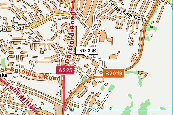 TN13 3UR map - OS VectorMap District (Ordnance Survey) TN13 3UR map - OS VectorMap District (Ordnance Survey)