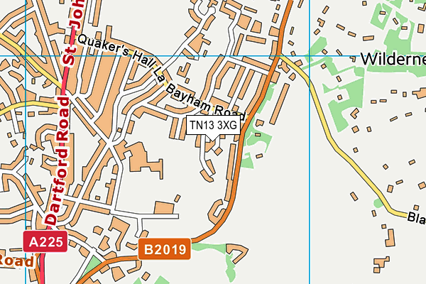 TN13 3XG map - OS VectorMap District (Ordnance Survey) TN13 3XG map - OS VectorMap District (Ordnance Survey)