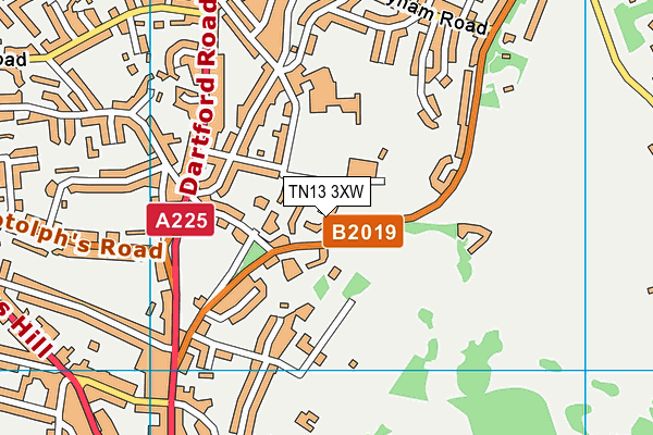 TN13 3XW map - OS VectorMap District (Ordnance Survey) TN13 3XW map - OS VectorMap District (Ordnance Survey)
