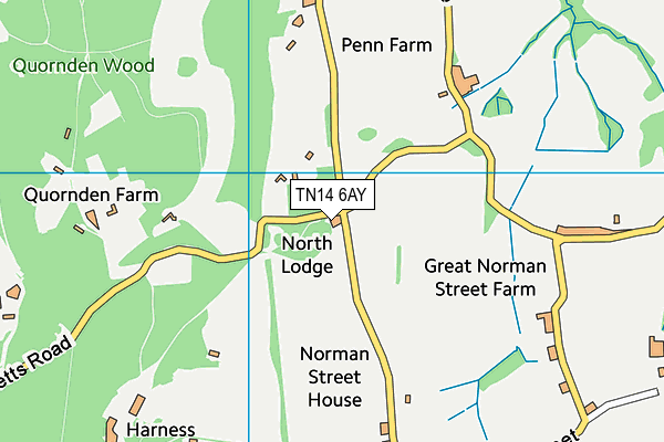 TN14 6AY map - OS VectorMap District (Ordnance Survey) TN14 6AY map - OS VectorMap District (Ordnance Survey)