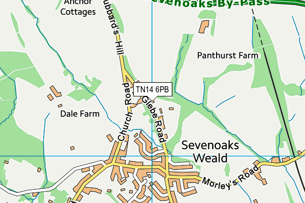 TN14 6PB map - OS VectorMap District (Ordnance Survey) TN14 6PB map - OS VectorMap District (Ordnance Survey)
