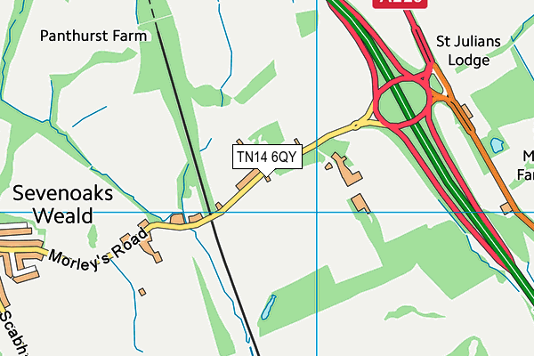 TN14 6QY map - OS VectorMap District (Ordnance Survey) TN14 6QY map - OS VectorMap District (Ordnance Survey)