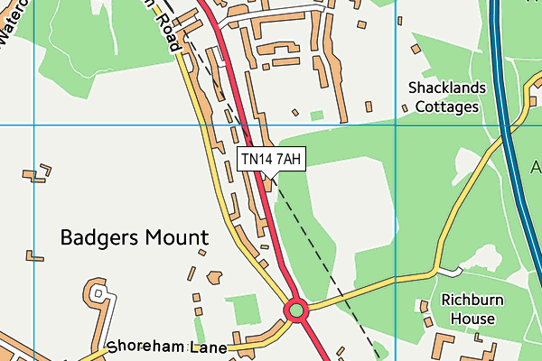 TN14 7AH map - OS VectorMap District (Ordnance Survey) TN14 7AH map - OS VectorMap District (Ordnance Survey)