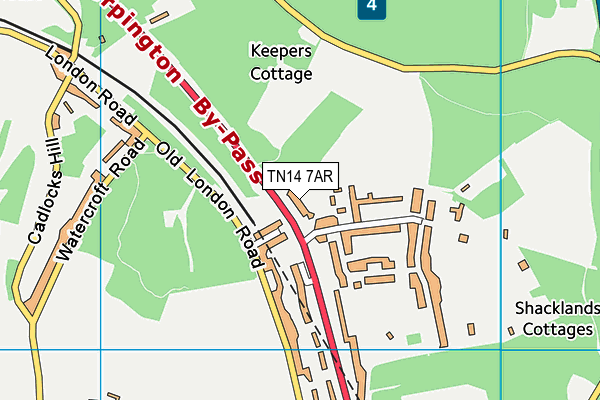 TN14 7AR map - OS VectorMap District (Ordnance Survey) TN14 7AR map - OS VectorMap District (Ordnance Survey)