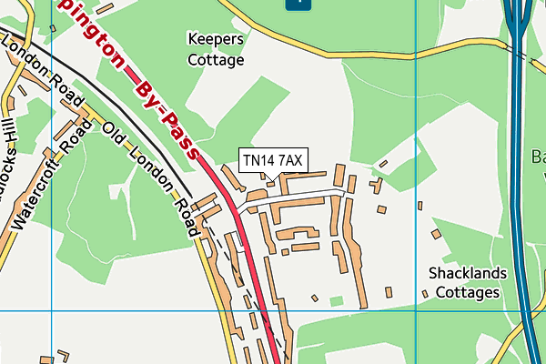 TN14 7AX map - OS VectorMap District (Ordnance Survey) TN14 7AX map - OS VectorMap District (Ordnance Survey)