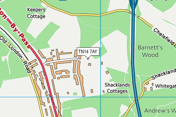 TN14 7AY map - OS VectorMap District (Ordnance Survey) TN14 7AY map - OS VectorMap District (Ordnance Survey)