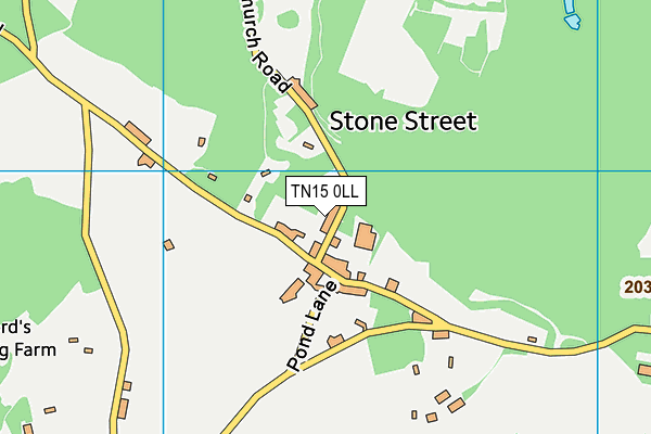 TN15 0LL map - OS VectorMap District (Ordnance Survey) TN15 0LL map - OS VectorMap District (Ordnance Survey)