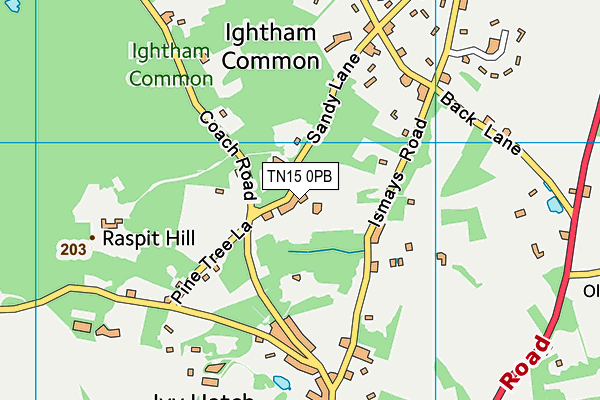 TN15 0PB map - OS VectorMap District (Ordnance Survey) TN15 0PB map - OS VectorMap District (Ordnance Survey)
