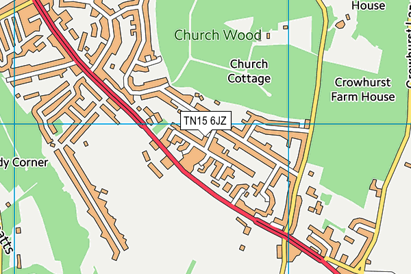 TN15 6JZ map - OS VectorMap District (Ordnance Survey) TN15 6JZ map - OS VectorMap District (Ordnance Survey)