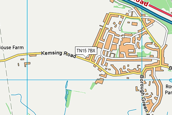 TN15 7BX map - OS VectorMap District (Ordnance Survey) TN15 7BX map - OS VectorMap District (Ordnance Survey)