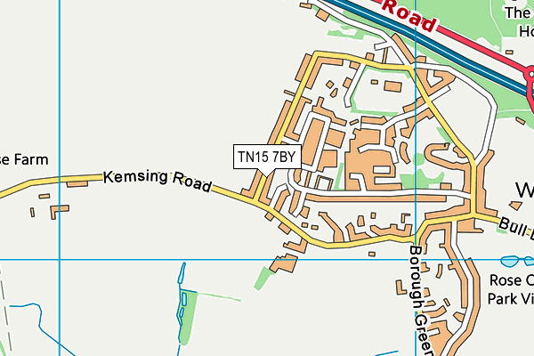 TN15 7BY map - OS VectorMap District (Ordnance Survey) TN15 7BY map - OS VectorMap District (Ordnance Survey)