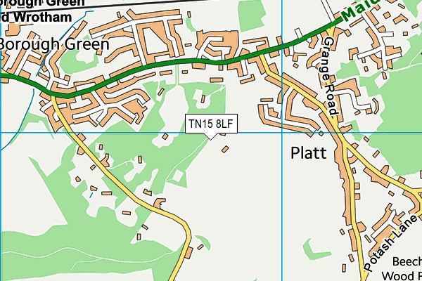 TN15 8LF map - OS VectorMap District (Ordnance Survey) TN15 8LF map - OS VectorMap District (Ordnance Survey)